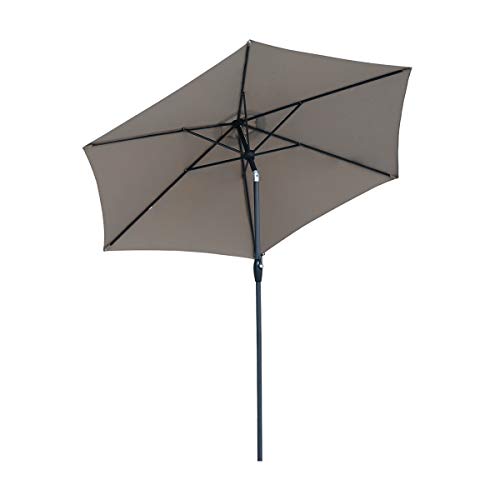 Sekey Ombrellone in Ombrello Parasole da Esterno da Giardino 270 cm Protezione Solare UV50 Metallo Marrone