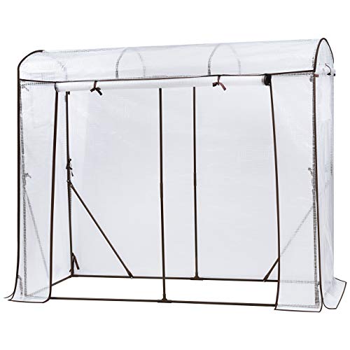 Sekey Serra per Coltivazione Pomodori in Formato XL Modello Tamara Serra da Giardino per Piante pomodori Telaio Bianco 198x81x170cm
