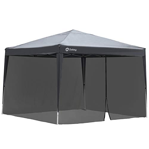 Sekey Zanzariera per Gazebo 3 3 M Padiglione per zanzariera con Cerniera e Cinturini in Velcro Nero