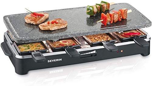 Severin RG 2343 Raclette Partygrill con pietra naturale Dimensioni superficie di cottura 25 x 50 cm 1500 W