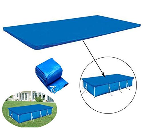 Shinyzone 220x150x43 Telo di Copertura per Piscina RettangolareResistente Tela Cerata Antipolvere Antipioggia Antivento Rinforzato per Piscine Rettangolari Fuori TerraBlu