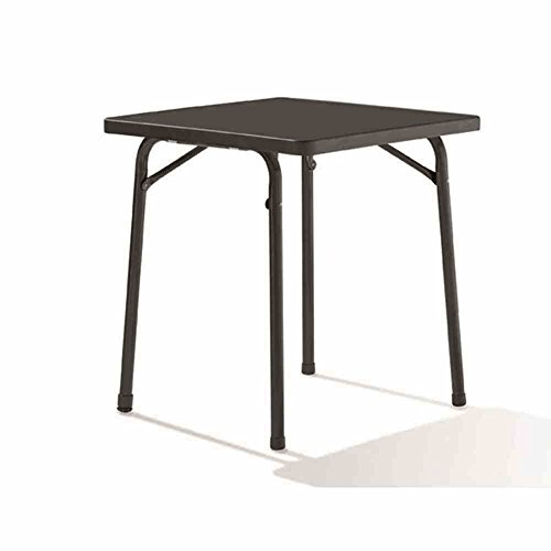 Sieger 211G Tavolino Pieghevole da Giardino 70 x 70 cm Struttura in Acciaio Piano MecalitPRO Decorazione Ardesia Altezza 72 cm Colore Grigio FerroAntracite