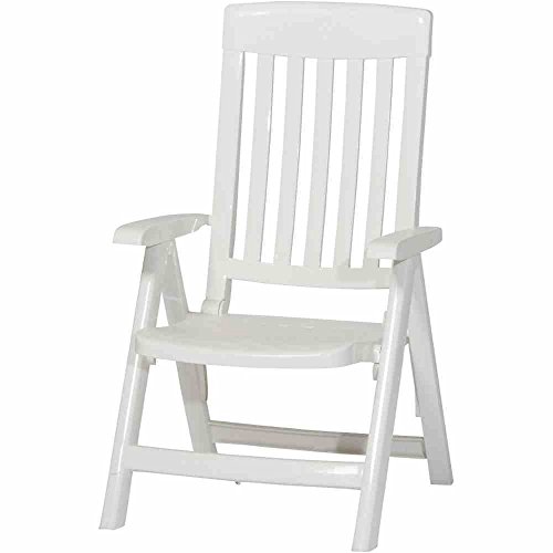 Sieger Palma Poltrona Pieghevole con Struttura in plastica Colore Bianco