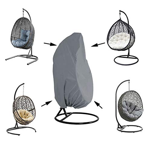 Silvotek Copertura per Sedia sospesa Impermeabile Copertura Poltrona sospesa da Giardino con Orlo con Coulisse Resistente Copertura per Sedia a Dondolo sospesa 210D OxfordGrigio