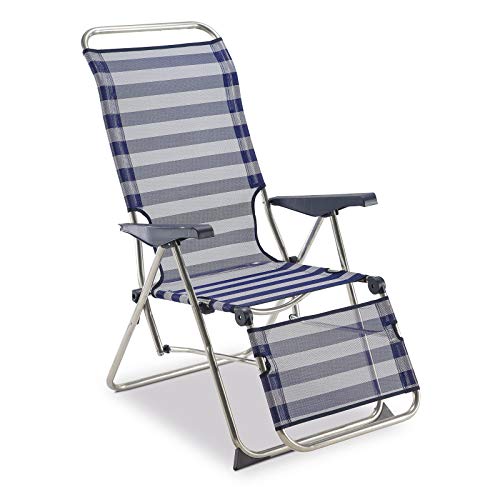 Solenny 50001072735205  Sdraio Relax a 5 posti con schienale anatomico colore blu e bianco