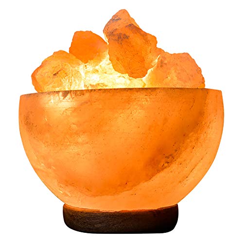 Sourcediy  Lampada da braciere 100 autentica colore Rosa naturale sale di roccia dellHimalaya qualit premium e fine rosa 7 With Button Control  Chunks
