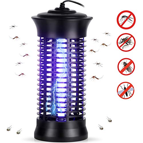 Spalexe Zanzariera Elettrica 6W Luce UV Repellente Lampada Antizanzare Elettrico Trappola per Mosche Lampade Antizanzara Anti Insetti per Casa Cucina Nero