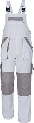 Stenso Max  Salopette da Lavoro Extra Resistente  Uomo  Stile Cargo Bianca 60
