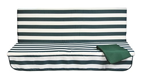 Stiliac 9411T312 Set Cuscini Ricambio per dondolo 3 posti Rigato Biancoverde 150x55x6 cm