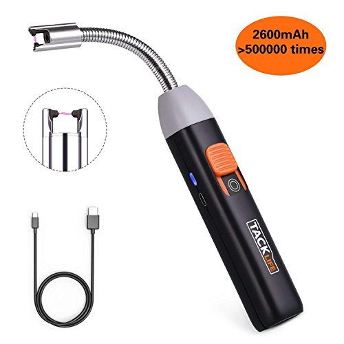 Tacklife Accendino ad Arco Elettrico ELY01 AccendigasBatteria Ricaricabile 2600mAh Utilizza pi di 1000 Volte Ciascuna Carica Collo Lungo Girevole a 360