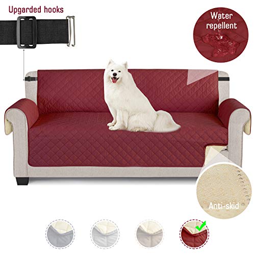 TAOCOCO Copridivano Poltrona Impermeabile Divano Protector Slipcovers Borgogna 3 posti 165 190cm