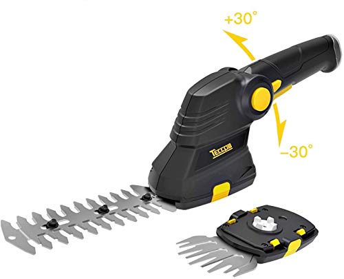 TECCPO Forbici a Batteria 72V Sfoltirami Cesoie 15Ah USB Carica Veloce 80min Maniglia Rotante Larghezza di Taglio 90mm per Tagliare lErbaccia Angola TDGS03G