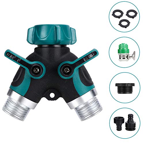 Tencoz Presa Rubinetto 2 Vie Distributore 2 Vie a Y per Tubo Flessibile Giardino 34 Rubinetto Valvola a Y con 4 Rondelle per Rubinetti 12 Generale