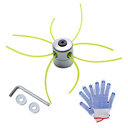 Testina Decespugliatore Universale HTBAKOI Testine Decespugliatore Alluminio Guanti da Lavoro Anti Scivolo con Fili di nylonInclude Strumenti e Hardware di Installazione