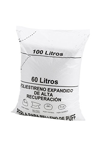 Textilhome  Riempimento Poltrona Sacco Puff Perline 100 Litri Grande Recupero Polistirolo e Grande Volume