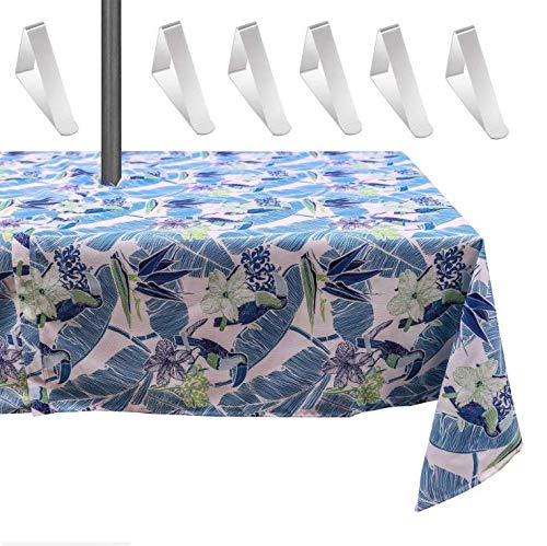 Tovaglia per tavolo da cortiletovaglia da giardino con foro con 6 Tovaglia clips perfettamente per ombrellonirobustaimpermeabile lavabilecon la cerniera si pu indossare e toglierlo facilmente