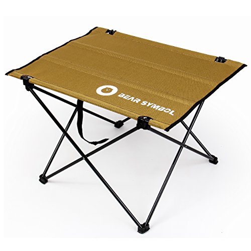 TRIWONDER Tavolino Pieghevole da Campeggio Barca Picnic BBQ Tavolo Arrotolabile da Campeggio in Alluminio per Mercato Nautico Spiaggia Pesca Cammello  5588 cm x 4191 cm