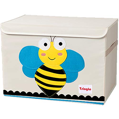 TsingLe Contenitore per Giocattoli Misura Grande Cassapanca per Bambini con Coperchio Contenitore per Giocattoli Pieghevole e Robusto Scatola Organizer Portagiochi Ape