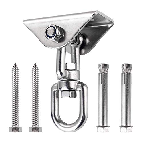 Ulikey Gancio per Soffitto Gancio per soffitto Suspension Acciaio Inossidabile capacit di Carico Fino a 500KG Yoga Amaca Sacco da Boxe 360 Rotazione