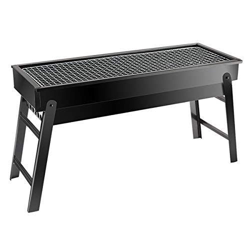 UMISS Griglia Barbecue Portatile a Carbone in Acciaio Inox Pieghevole Kit di Utensili per Barbecue Ideale per Campeggio Picnic allAperto Feste in Giardino