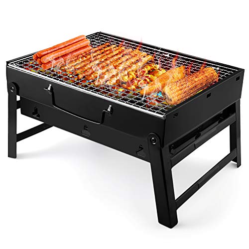 UTTORA Barbecue Portatile in Carbonio BBQ con Gambe pelabili Barbecue in Acciaio Inox per Barbecue Fes