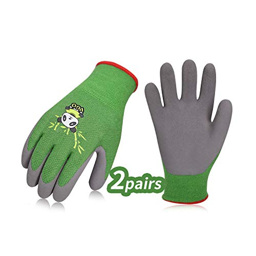 Vgo Glove Guanti 2 paia per bambini di 57 anni guanti da lavoro per bambini con rivestimento in lattice naturale schiumato guanti da giardinaggio XXSVerdeKIDRB6026