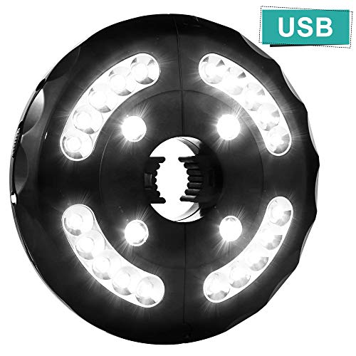 VIDEN Lampada Ombrellone da Giardino Lampada per Ombrellone Wireless Ricaricabile con 24 LED a 220 lux Luci per Ombrellone 3 Livelli di Luminosit per Ombrelli Tende da Campeggio