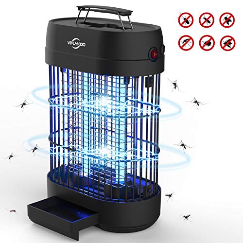 VIFLYKOO Zanzariera ElettricaLampada Antizanzare Elettrico Insetticida 14w 60 con Luce UV e Cassetto RaccogliTrappola per Insetti per Interni di Grandi Dimensioni per Casa Giardino Interno Esterno