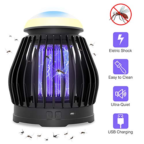 VITCOCO Lampada Antizanzare 3in1 Zanzariera Elettrica Anti zanzare USB con Luce Elettrico Trappola per Esterno Interno Giardino Campeggio per Contrastare Zanzare Mosche