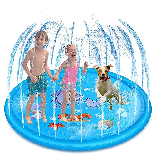 Watme Giocattoli per Bambini allaperto Estivi Splash Pad Gonfiabile Gioco dAcqua Tappeto Sprinkle Piscina per Bambini