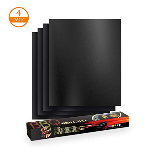 Wayin BBQ Griglia Tappetini Cottura Barbecue Riutilizzabile Antiaderente in Teflon Resistenti a Temperatura Alta Adatti 50x40CM per Griglia a Gas Carbone Forno e Griglia Elettrica 4pcs