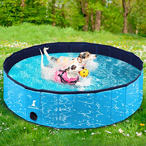 Wimypet Piscina per Cani 160CM Bagno per Cani Piscina per Bambini Lavandino Pieghevole per Animali Domestici con Antiscivolo in PVC Ecologico Resistente allUsura