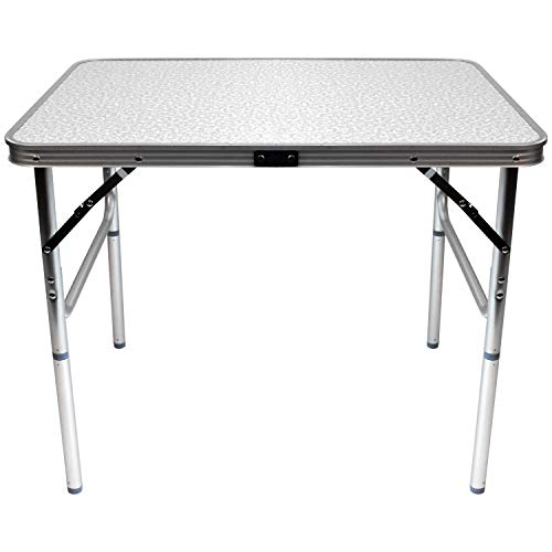Wohaga Tavolo Pieghevole in Alluminio Amsterdam 75x55xH60cm Pieghevole e Leggero Portatile tavolino da Campeggio