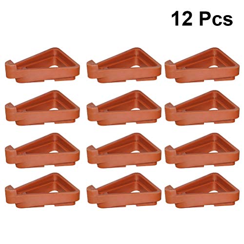 Yarnow  Piedini in plastica a forma di triangolo in resina 12 pezzi per vasi di fiori e vasi inferiori anticorrosione guarnizione traspirante per interni ed esterni caff