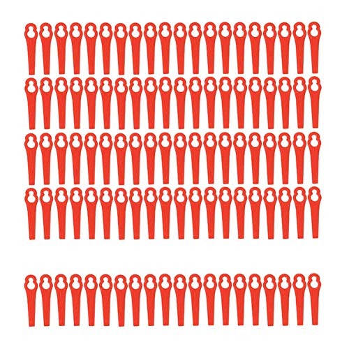 Yeehome 100 Pezzi Lame per Tagliaerba plastica Lama del Tosaerba per Bosch Lama di plastica sostituibile Rossa
