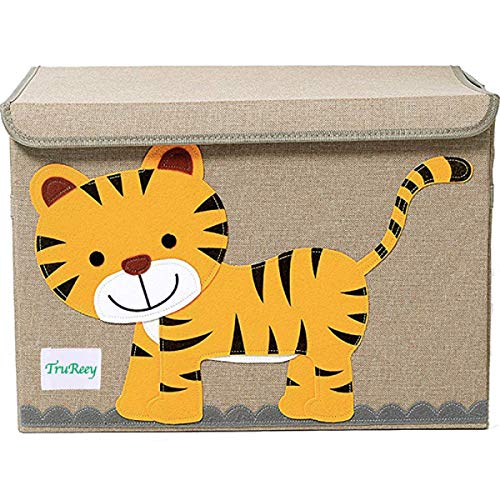 YoungShoots TruReey Grande cassapanca per Bambini con Coperchio Contenitore per Giocattoli Pieghevole e Robusto Tiger