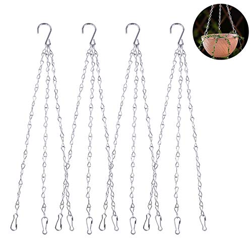 Yuccer Fioriera Sospesa Esterno Catene Sospese Metallo Porta Vasi da Appendere Accessori per Piante Interno Giardino Balcone Decorazioni 4 Set Acheggia