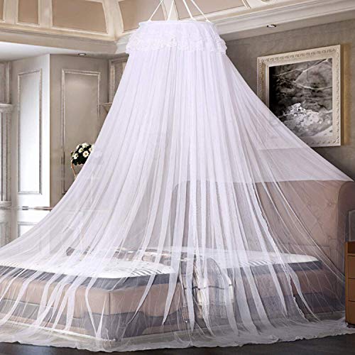 Zanzariera a Tenda per Letto Zanzariera a Baldacchino per Letto Zanzariera Letto Matrimoniale Zanzariera universale a cupola Kit completo per la sospensione Borsa portatile