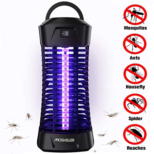 Zanzariera Elettrica 6W LED Lampada Antizanzare Elettrico Insetticida di Luci UV e Cassetto Raccogli Anti Insetti Trappola per Mosche Contrastare Zanzare Mosche Falene per Interno Esterno