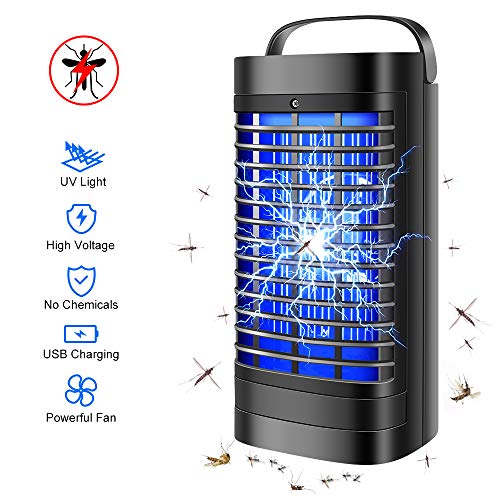 Zanzariera ElettricaLampada Antizanzare Elettrico Insetticida 500 sqft con Luce UV Porta USB e Cassetto RaccogliCopertura Metodo Fisico Sbarazzarsi di Insetti zanzara