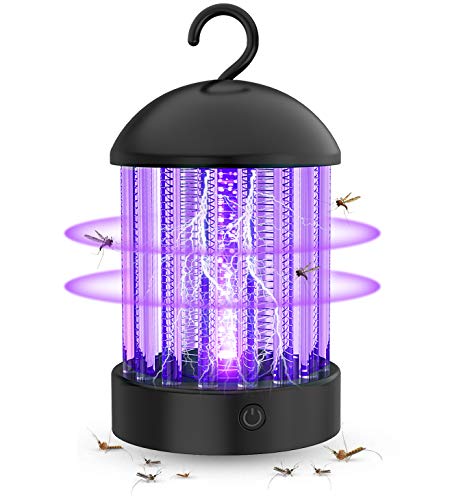 Zanzariera Elettrica Luce UV Repellente Lampada Antizanzare Elettrico Trappola IP66 Impermeabile Portatile Insect Lampada Ricaricabile Tenda Lampada per Interni ed Esterni Ufficio Patio Cucina