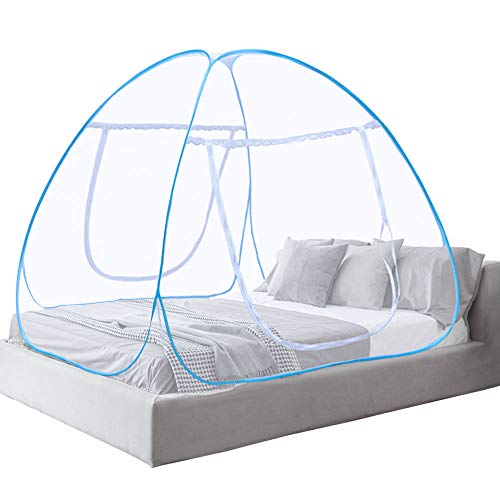 Zanzariera per letto a scomparsa Pieghevole doppia porta Facile da installare con fondo antizanzariere per letto Campeggio da viaggio casa esterna King Size 180  200  150 cm  2 anni di garanzia