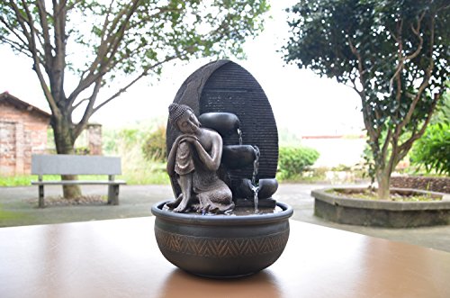 ZenLight Fontana Buddha Grace resina bronzo 26 x 26 x 40 cm