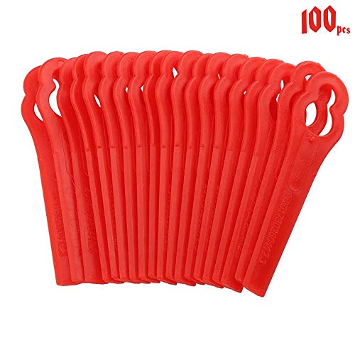 ZoneYan Lame in Plastica per Tosaerba Lame per Decespugliatori di Plastica Trim Veloce Switchblades Lame Tosaerba Sostituzione Rosso 100 Lame di Ricambio in Plastica